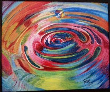 Malerei mit dem Titel "Ripples.... acrylic…" von Smita Srivastav, Original-Kunstwerk, Acryl Auf Andere starre Platte montiert