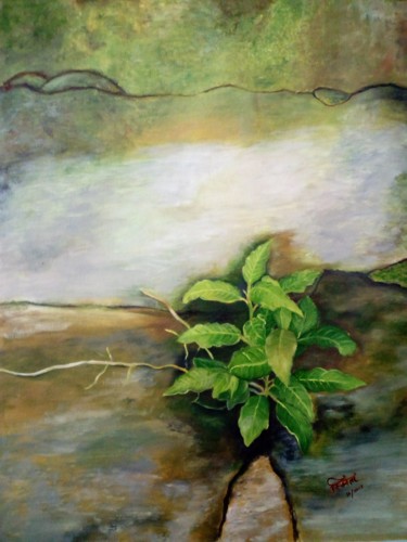Картина под названием "Against All Odds...…" - Smita Srivastav, Подлинное произведение искусства, Масло Установлен на Деревя…