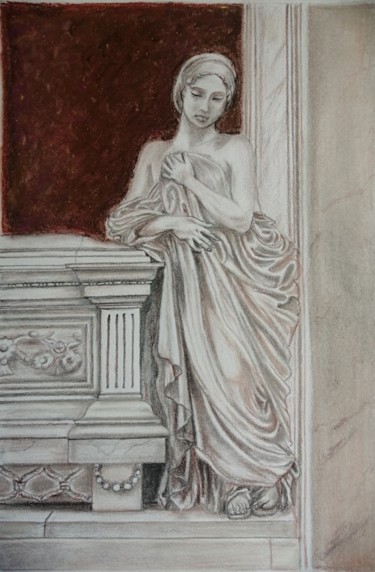 Pittura intitolato "She is clothed in S…" da Smita Srivastav, Opera d'arte originale, Matita