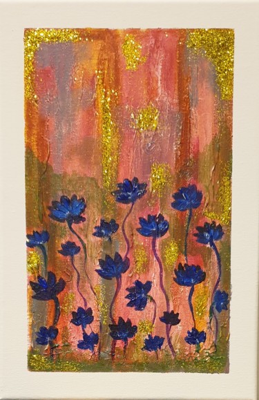 Painting titled "Abstract bloom" by Smitazart, Original Artwork, Acrylic
