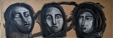 绘画 标题为“Les 3 visages” 由Fabien Romain (Smll), 原创艺术品, 丙烯
