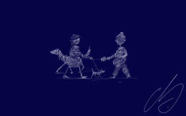 Digitale Kunst mit dem Titel "Begegnung zweier Ro…" von Smoki, Original-Kunstwerk, Digitale Malerei