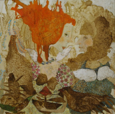 Pittura intitolato "Гадание на кофейной…" da Victoria Smurova, Opera d'arte originale, Olio