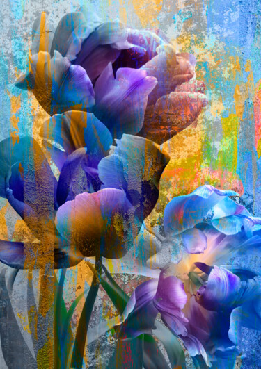 Digital Arts titled "Blue Spring - photo…" by Elena Smurova, Original Artwork, Digital Painting