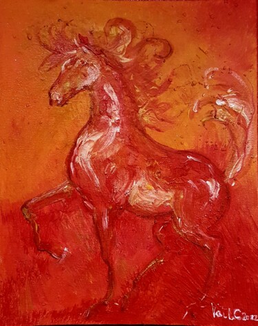 Peinture intitulée "La Flamme" par Valérie La Clarté, Œuvre d'art originale, Acrylique
