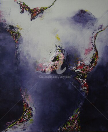 Картина под названием "L'Essentiel 3" - Smyriam, Подлинное произведение искусства, Акрил Установлен на Деревянная рама для н…