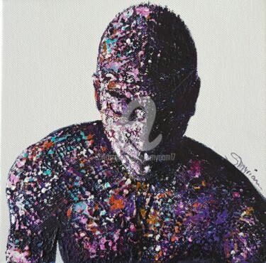 Картина под названием "Black & Colors" - Smyriam, Подлинное произведение искусства, Акрил Установлен на Деревянная рама для…