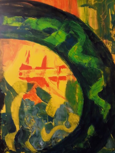 Malerei mit dem Titel "Dschungel" von Wolfgang H. Schmutz, Original-Kunstwerk, Acryl