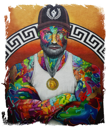 Olympik Wall (Digigraphie) Painting titled "Olympik Wall (Digig…" by Snake, Original Art, Spray paint