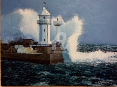 Картина под названием "Февральский шторм.М…" - Сергей Дубинин, Подлинное произведение искусства, Масло
