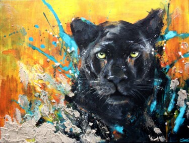 Peinture intitulée "Panthere 3" par Snd', Œuvre d'art originale, Acrylique Monté sur Châssis en bois