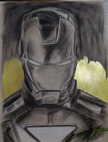 Dessin intitulée "Iron Man" par Sneha Lobo, Œuvre d'art originale, Fusain