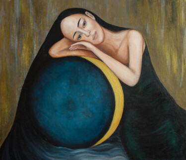 Painting titled "Dreaming of a full…" by Sneja Malinovskaya, Original Artwork, Oil
