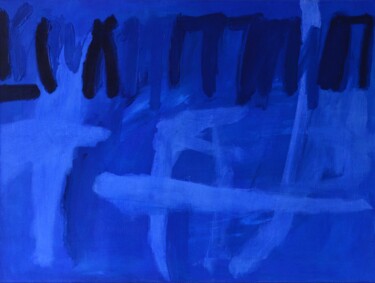Malerei mit dem Titel "Deep Purple-blue Bl…" von Snezhana Denis, Original-Kunstwerk, Acryl