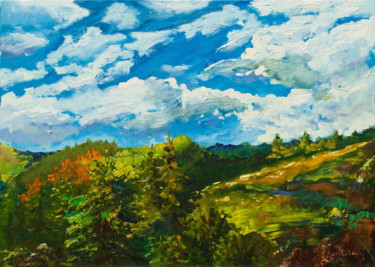 Painting titled "Autumn mountains. C…" by Svetlana Snezhko, Original Artwork, Oil