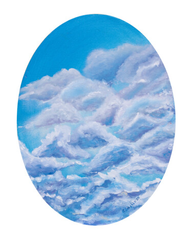 Painting titled "The clouds" by Svetlana Snezhko, Original Artwork, Oil