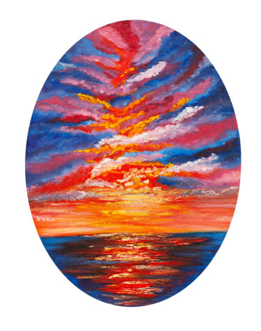 Pittura intitolato "Sunset" da Svetlana Snezhko, Opera d'arte originale, Olio