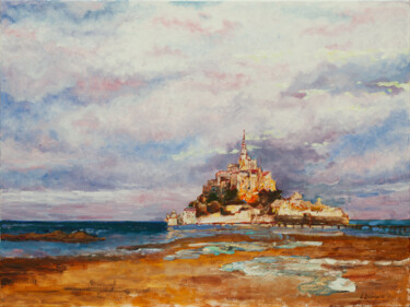 Painting titled "Mont Saint Michel" by Svetlana Snezhko, Original Artwork, Oil