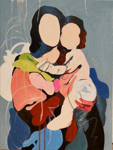 Картина под названием "Madonna and child" - Svetlana Snezhko, Подлинное произведение искусства, Масло