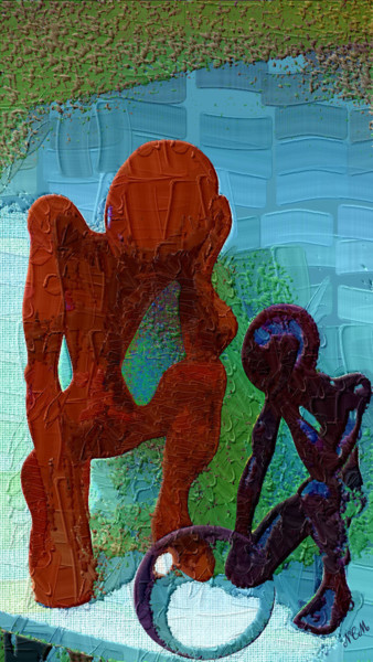 Arts numériques intitulée "Les penseurs. Réfle…" par Sniegourotchka, Œuvre d'art originale, Photo montage