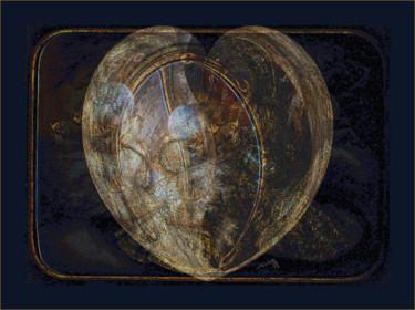 Arts numériques intitulée "Cœur doré." par Sniegourotchka, Œuvre d'art originale, Travail numérique 2D