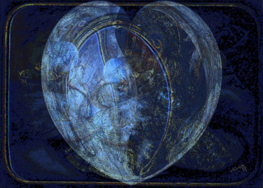 Arts numériques intitulée "Cœur bleu" par Sniegourotchka, Œuvre d'art originale, Travail numérique 2D