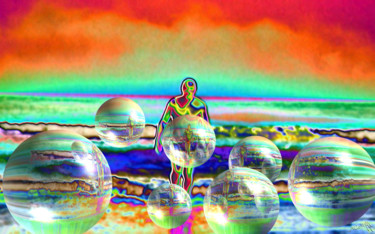 Arts numériques intitulée "L'homme amphibie. S…" par Sniegourotchka, Œuvre d'art originale, Travail numérique 2D