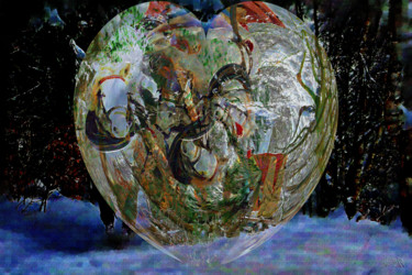 Arts numériques intitulée "Un cœur en hiver" par Sniegourotchka, Œuvre d'art originale, Travail numérique 2D