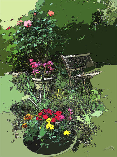 Digital Arts titled "Dans mon jardin il…" by Sniegourotchka, Original Artwork, 2D Digital Work