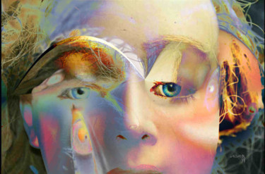 Arts numériques intitulée "Les yeux bleus" par Sniegourotchka, Œuvre d'art originale, Travail numérique 2D