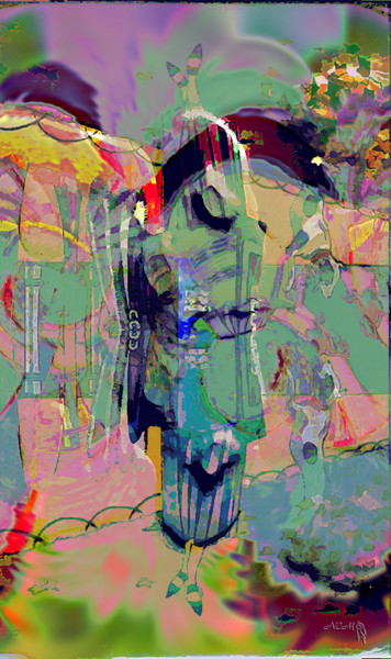 Peinture intitulée "L'Élégante et son c…" par Sniegourotchka, Œuvre d'art originale, Peinture numérique