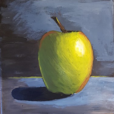 Painting titled "Apple" by Natalia Sintsova, Original Artwork, Acrylic Mounted on Wood Stretcher frame