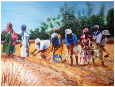 Peinture intitulée "Femmes au champ, Ma…" par Snop, Œuvre d'art originale, Acrylique