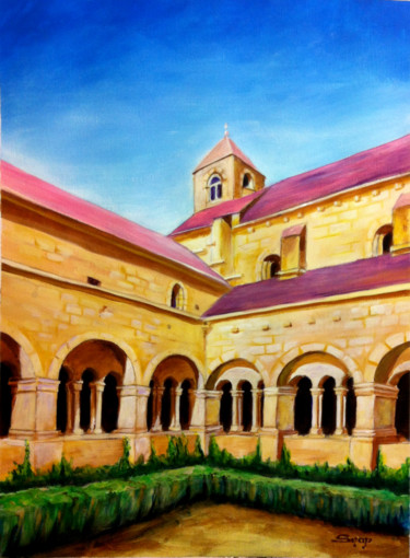 Peinture intitulée "Abbaye de Sénanque" par Snop, Œuvre d'art originale, Acrylique