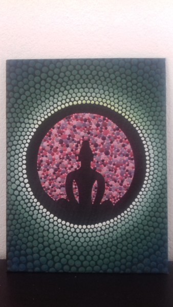 Malarstwo zatytułowany „Bouddha pointillisme” autorstwa Soart, Oryginalna praca, Akryl