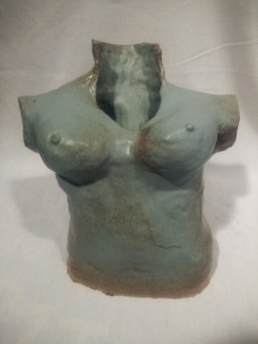 Sculpture intitulée "Buste Pot de Fleur" par Sue, Œuvre d'art originale, Argile