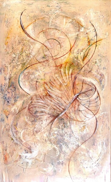 Pintura titulada "Battito d'Ali" por Soales, Obra de arte original, Acuarela Montado en Panel de madera