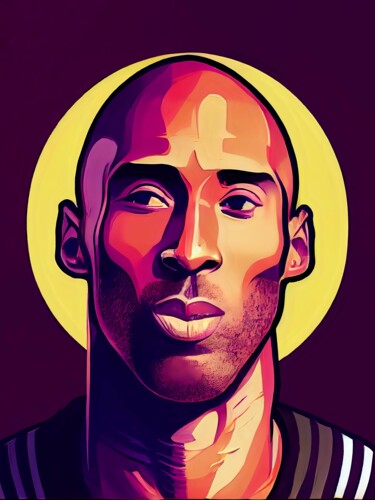 Arts numériques intitulée "Kobe Bryant" par Sobalvarro, Œuvre d'art originale, Peinture numérique