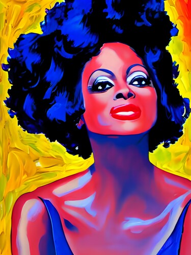 Digital Arts titled "Diana Ross" by Sobalvarro, Original Artwork, Digital Painting