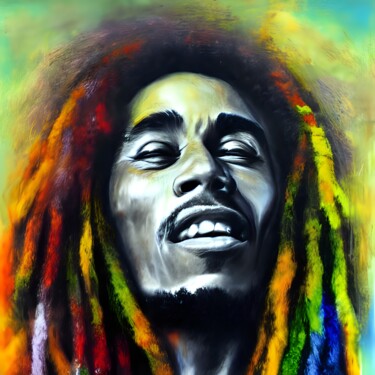 Digital Arts titled "Bob Marley" by Sobalvarro, Original Artwork, Digital Painting