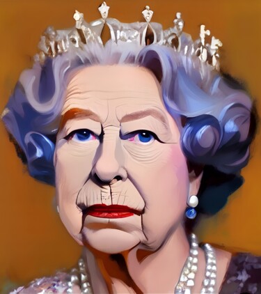 Digitale Kunst mit dem Titel "Queen Elizabeth II" von Sobalvarro, Original-Kunstwerk, Digitale Malerei