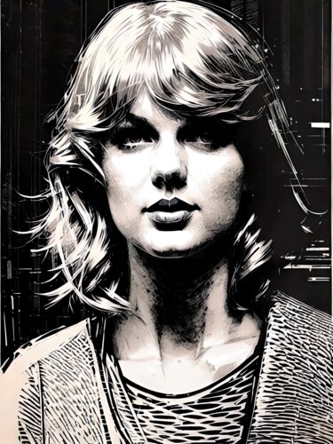 Digitale Kunst mit dem Titel "Taylor Swift" von Sobalvarro, Original-Kunstwerk, KI-generiertes Bild