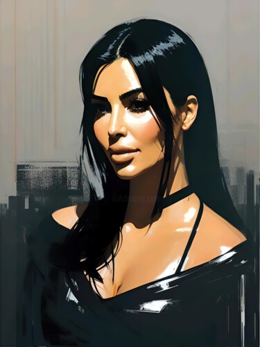 Digitale Kunst mit dem Titel "Kim Kardashian" von Sobalvarro, Original-Kunstwerk, KI-generiertes Bild