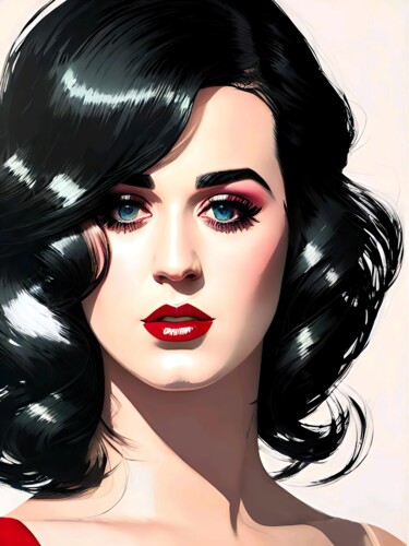 Digital Arts titled "Katy Perry" by Sobalvarro, Original Artwork, AI generated image
