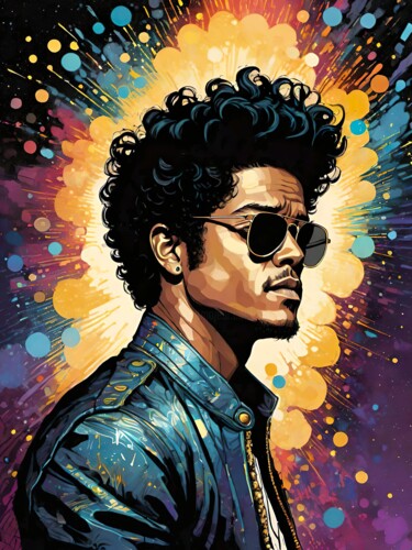 Arte digital titulada "Bruno Mars" por Sobalvarro, Obra de arte original, Imagen generada por IA