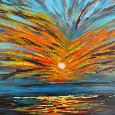 Arts numériques intitulée "Sunset Serenity" par Sobalvarro, Œuvre d'art originale, Image générée par l'IA