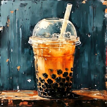 Digitale Kunst mit dem Titel "Pearls and Tea" von Sobalvarro, Original-Kunstwerk, KI-generiertes Bild