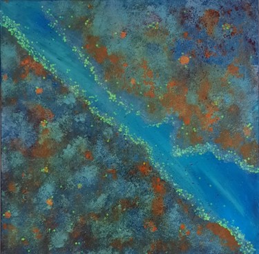 Peinture intitulée "Space river" par Sobo, Œuvre d'art originale, Acrylique