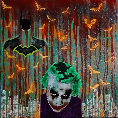 Malerei mit dem Titel "Joker & batman" von Sobo, Original-Kunstwerk, Acryl