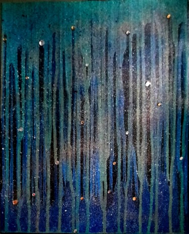 Painting titled "blue nebula" by Sobo, Original Artwork, Acrylic